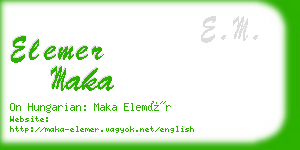 elemer maka business card